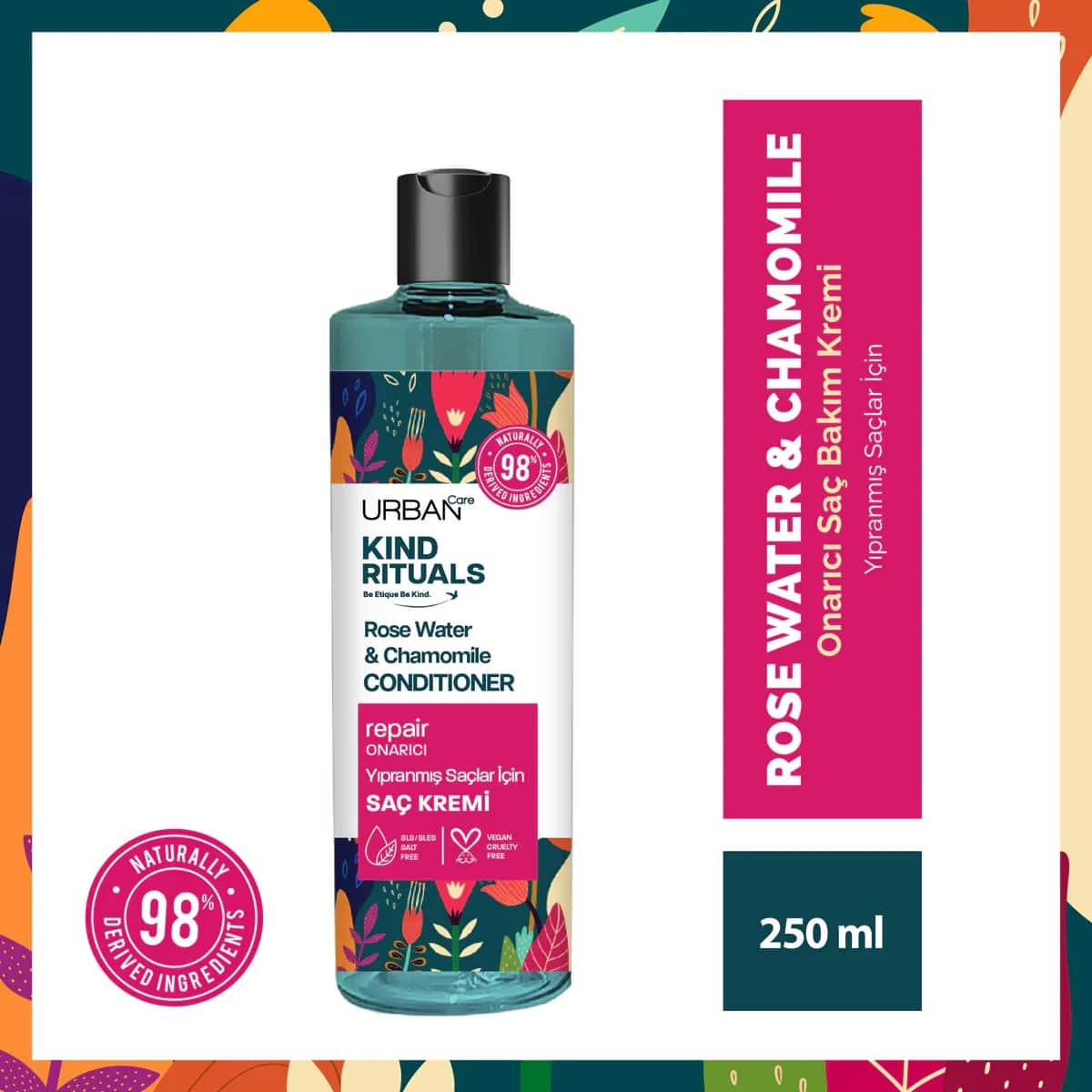 Кондиционер для волос Urban Care Kind Rituals с розовой водой 250 мл