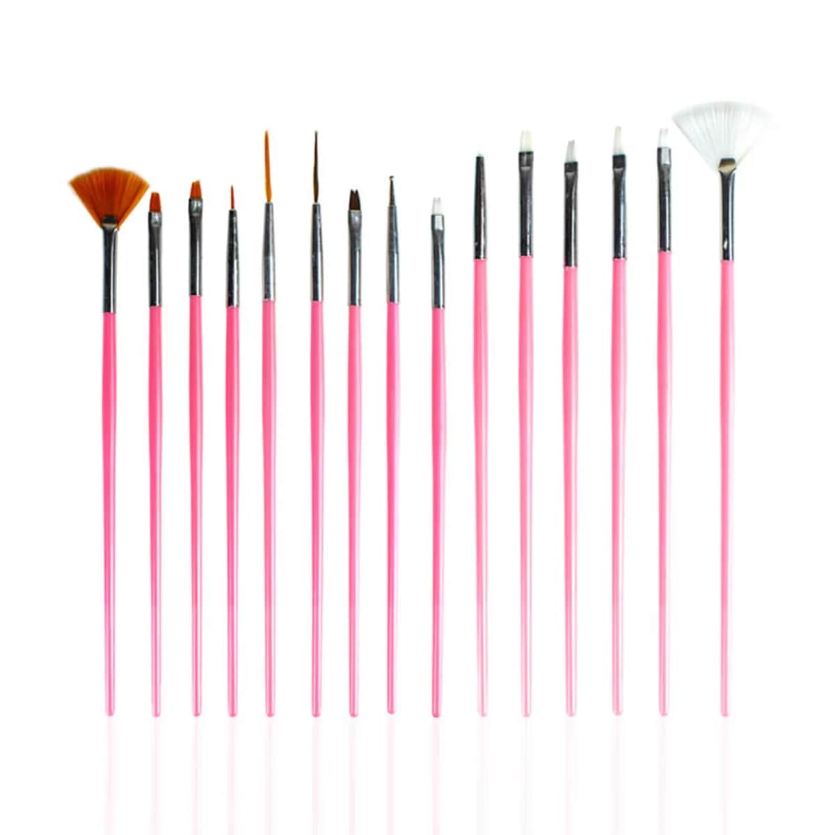 Набор кистей для ногтей Nascita Pink из 15 штук