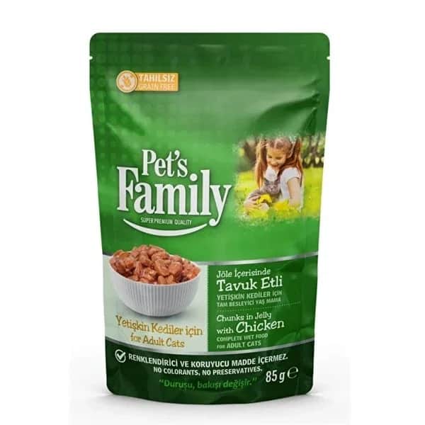 Пакет для взрослых кошек с курицей в желе 85 г от Pet's Family