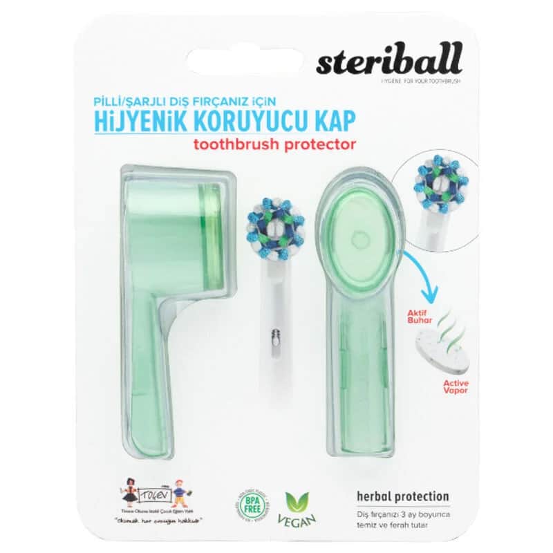 Контейнер для гигиенической зубной щетки Steriball для батарейных или перезаряжаемых зубных щеток - зеленый