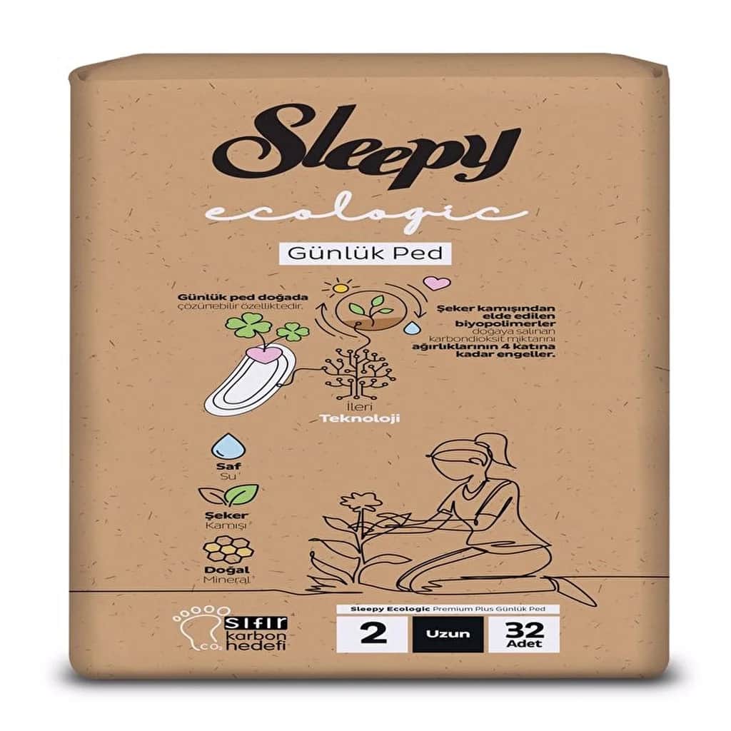 Экологичные ежедневные прокладки Sleepy (размер 2) супердлинные 32 шт.