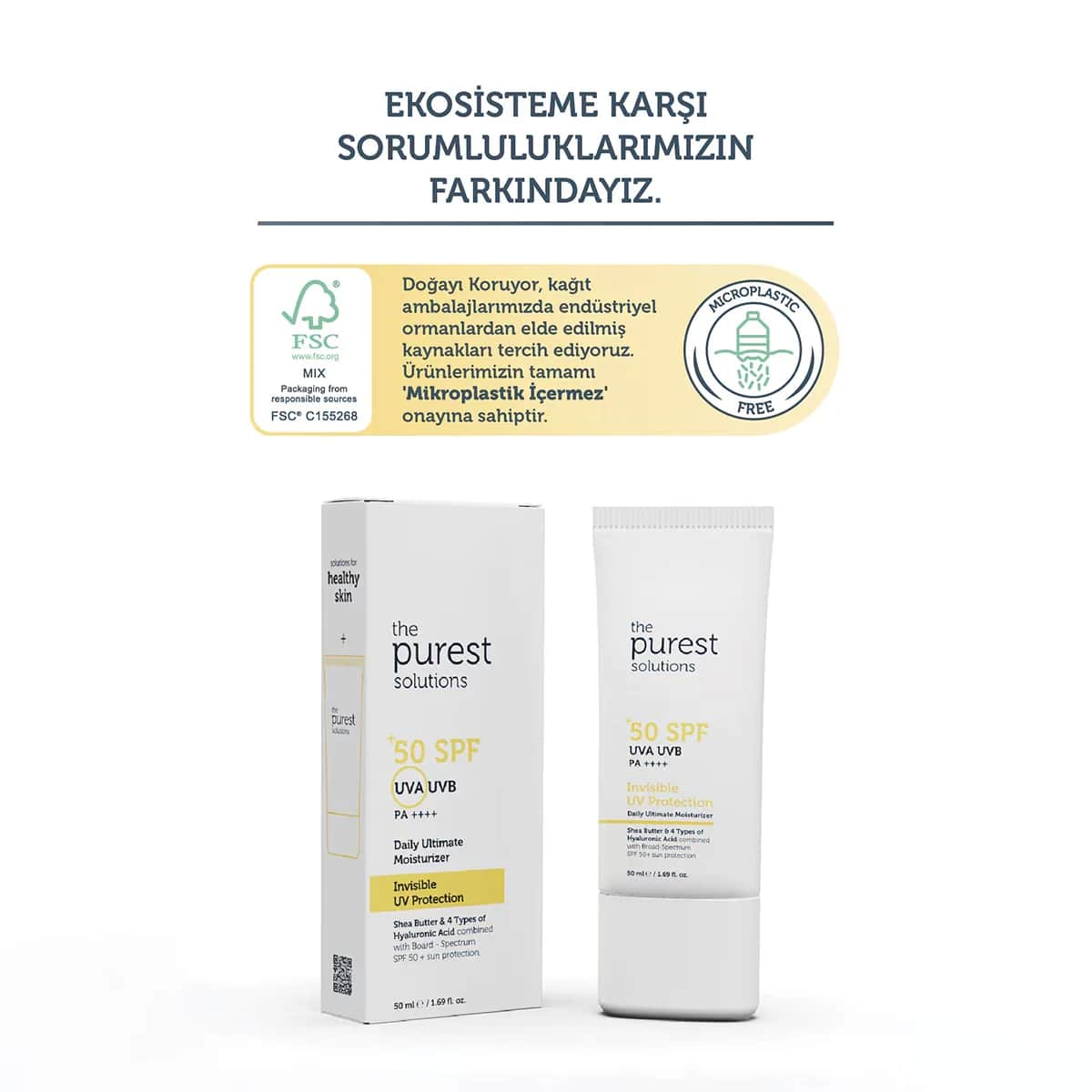 Крем для защиты от UV-излучения SPF 50+ невидимый 50 мл от The Purest Solutions
