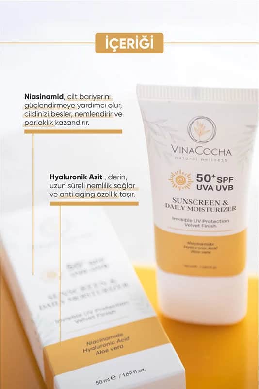 Солнцезащитный крем для лица Vinacocha SPF 50 увлажняющий 50 мл