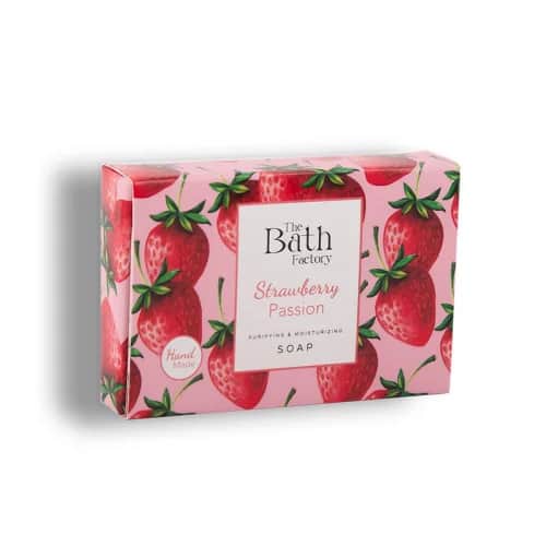 Мыло для рук, лица и тела увлажняющее - Клубника 80 г от The Bath Factory