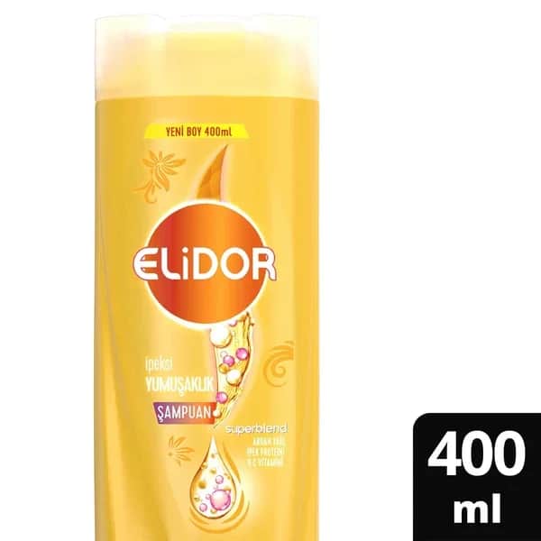 Шампунь для волос Elidor Superblend Уход за волосами Нежная мягкость Аргановое масло Шелковый протеин Витамин C 400 мл