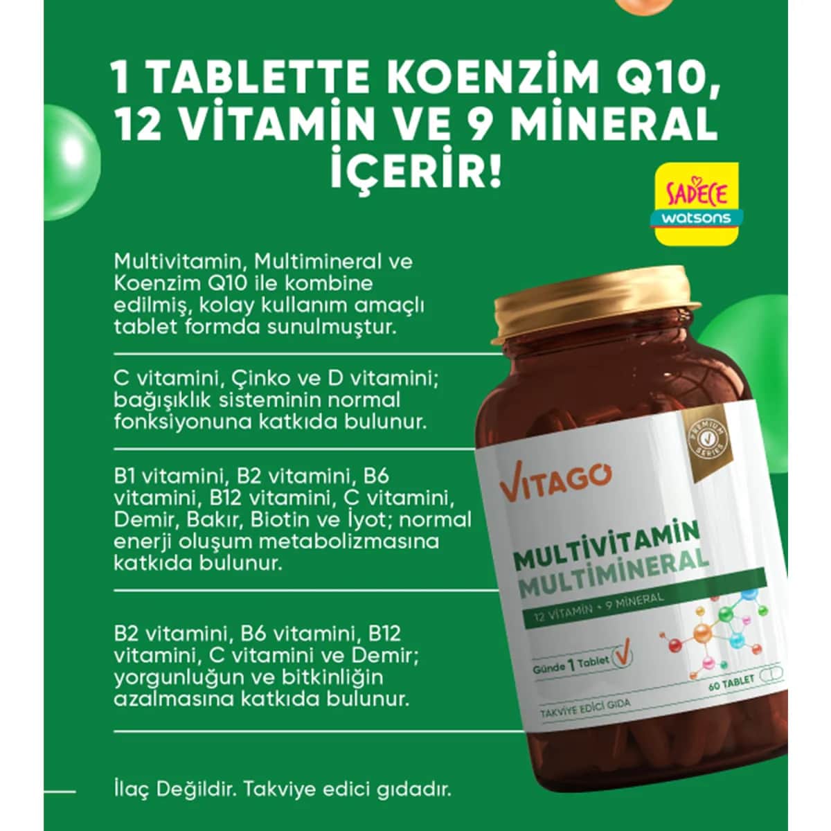 Витаго Мультивитамины, Мультиминералы, Коэнзим Q-10 Таблетки 60 шт. от Витаго