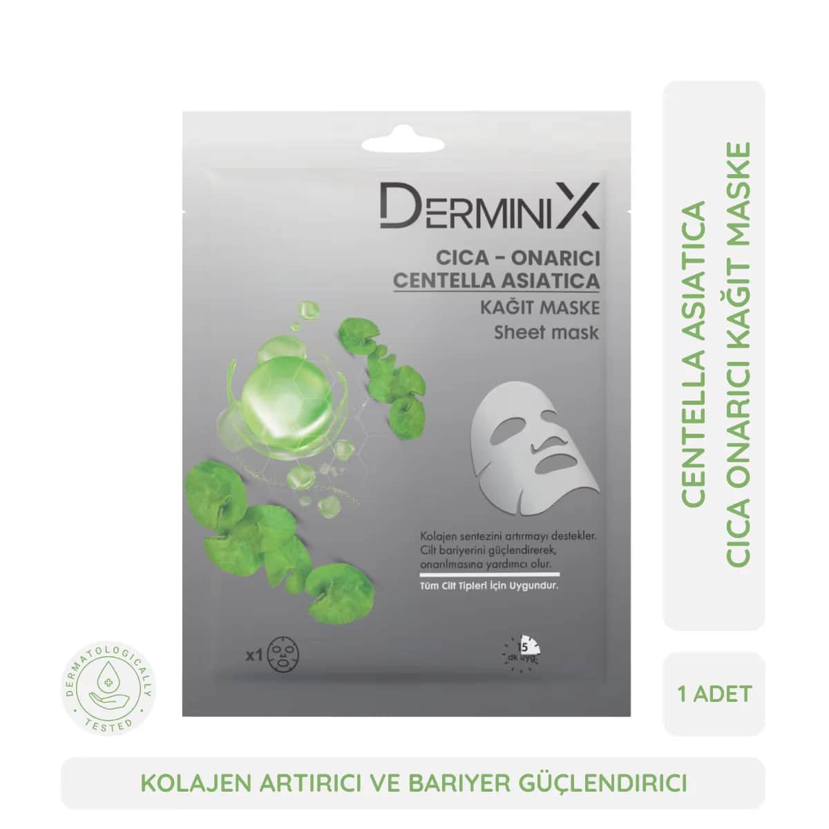 Маска для лица Derminix Cica увлажняющая - антивозрастная и восстанавливающая