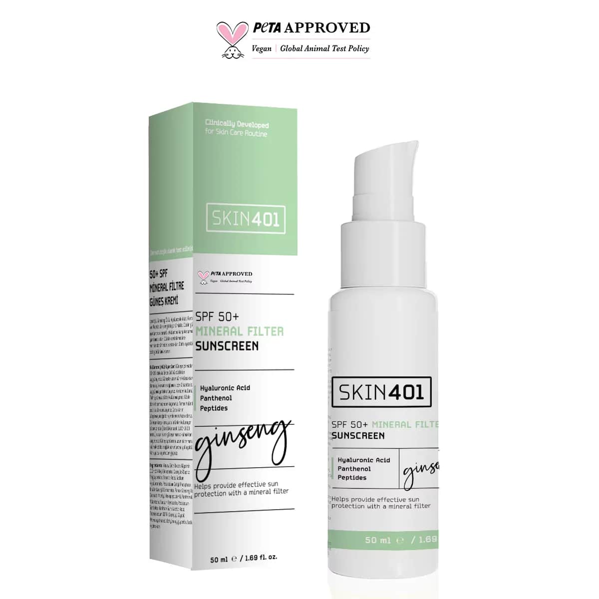Солнцезащитный крем Skin401 SPF 50 минеральный фильтр 50 мл