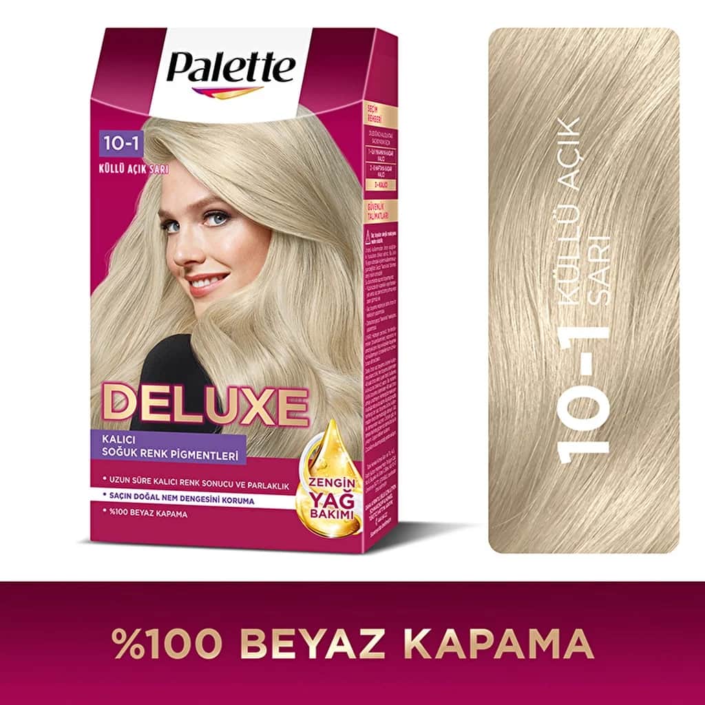 Palette Deluxe 10-1 Краска для волос Пепельный Светлый Блондин с Блеском и Уходом