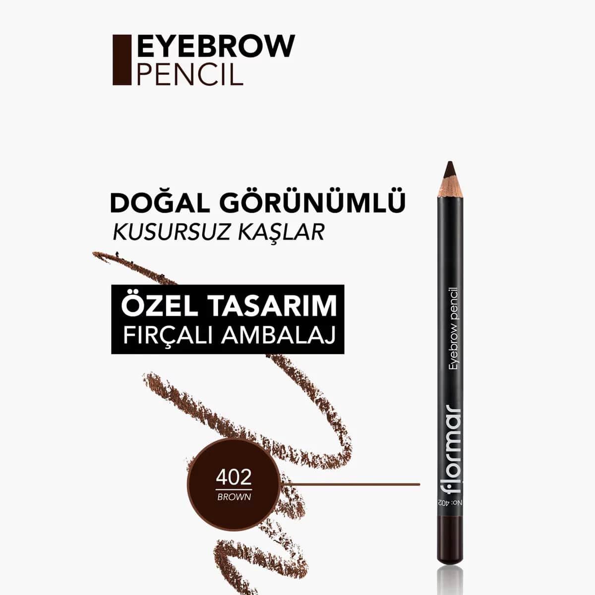 Карандаш для бровей Flormar Natural Look с мягким наконечником 1,14 г - Коричневый