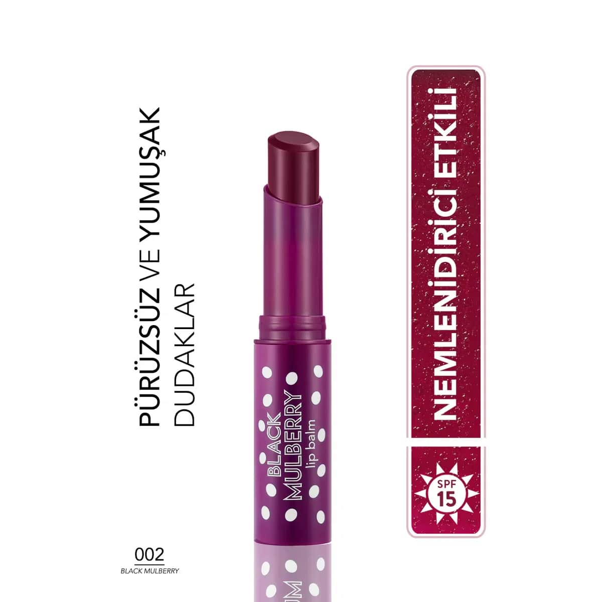 Бальзам для губ Flormar с фруктовым ароматом и цветом Черная шелковица