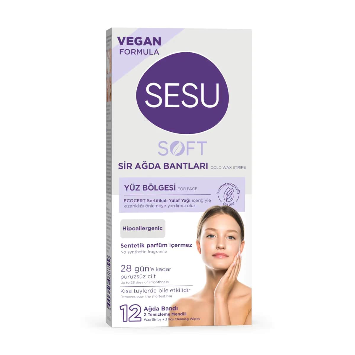 Восковые полоски для лица Sesu Soft 12 шт
