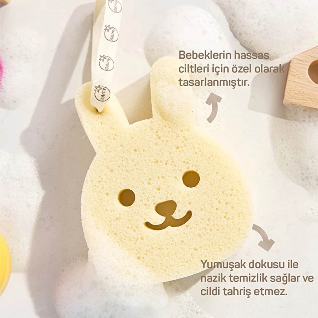 Губка для купания Balmy Rabbit для младенцев - ультрамягкая и гипоаллергенная