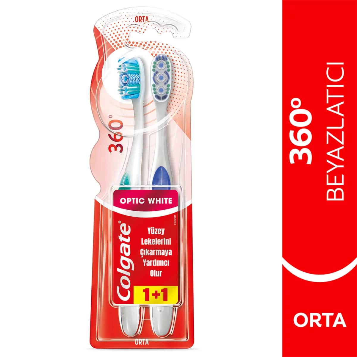 Зубная щетка Colgate 360 Optical White средней жесткости