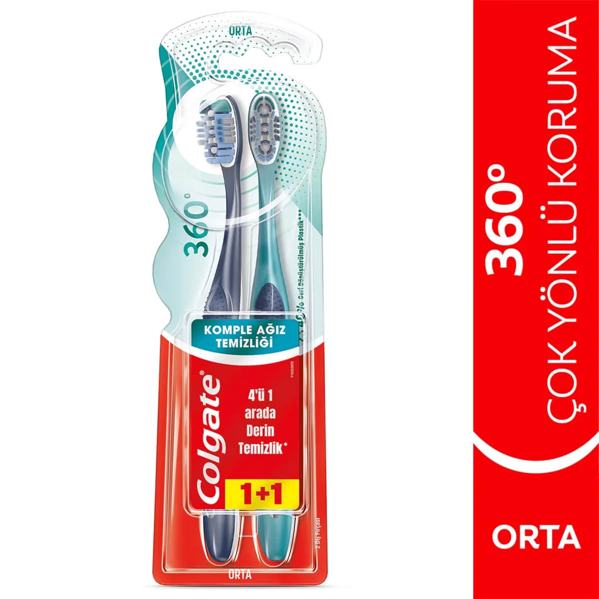 Зубная щетка Colgate 360 Complete Oral Cleaning 1+1 - Средняя