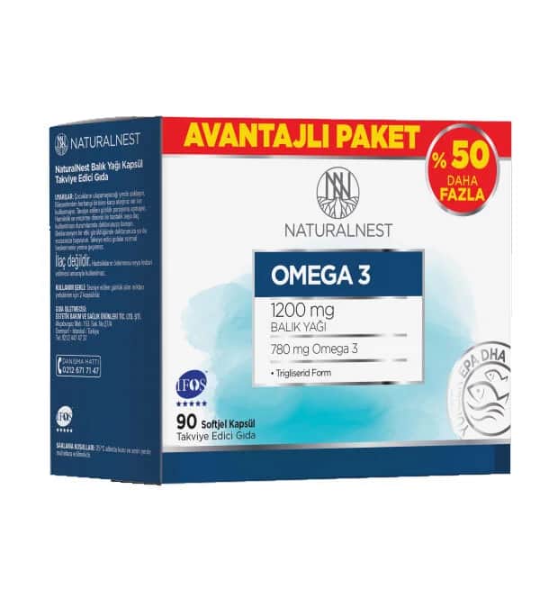 Натуральный Омега 3 пищевая добавка 90 капсул от Naturalnest