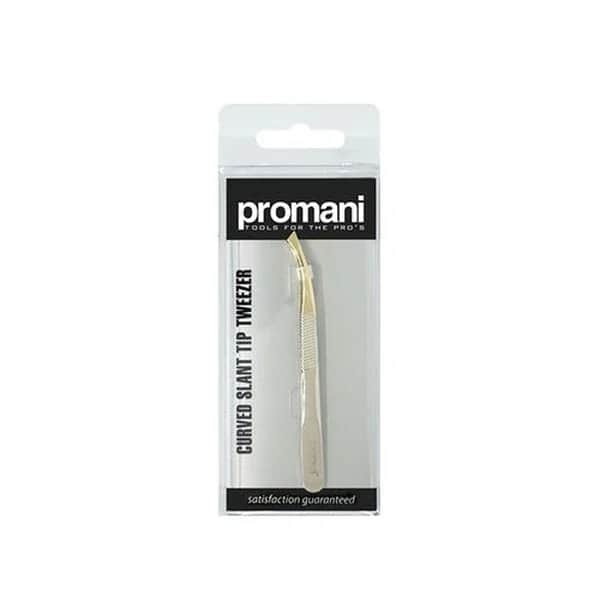 Пинцет Promani с изогнутым скошенным концом