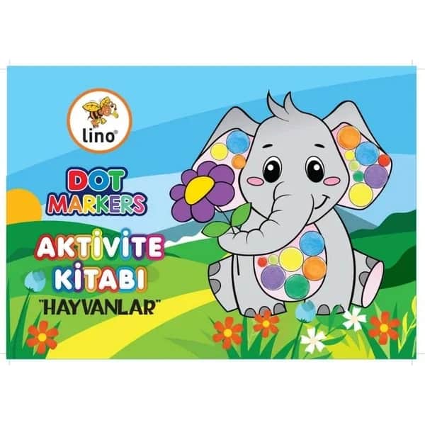 Книжка-раскраска с маркерами Lino Dot Животные