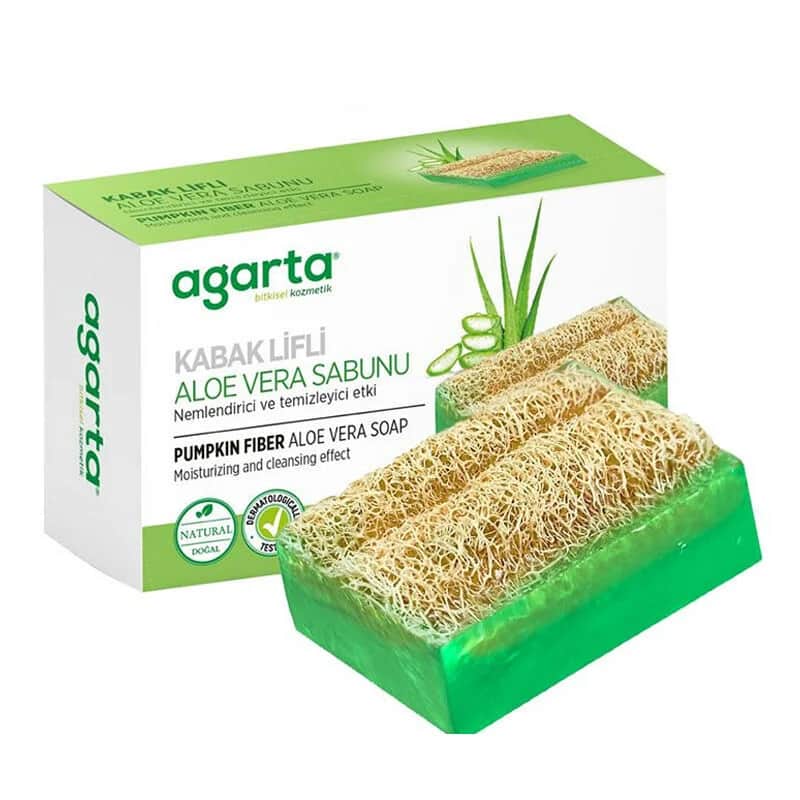 Мыло с алоэ вера из тыквенной клетчатки Agarta 125 г