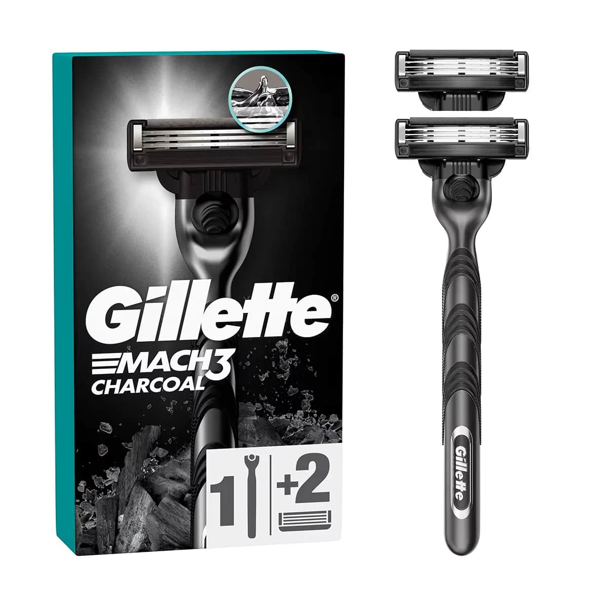Запасные лезвия Gillette Mach3 с углем