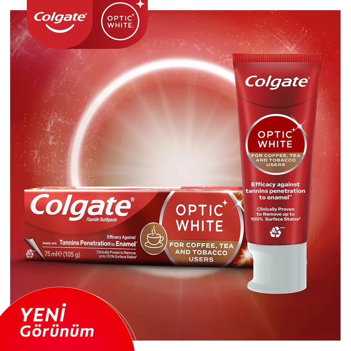 Зубная паста Colgate Optic White для удаления пятен от кофе и чая 75 мл