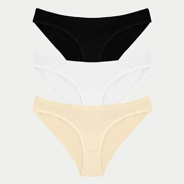 Трусики из чесаного хлопка 3 шт. черный, белый, телесный L/XL от Nbb