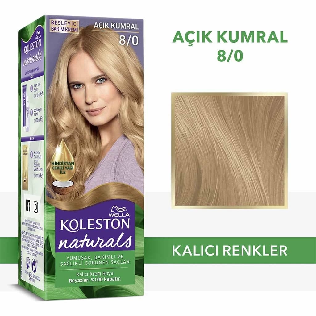 Wella Koleston صبغة شعر ويلا كولستون ناتشورالز 8/0 أشقر فاتح