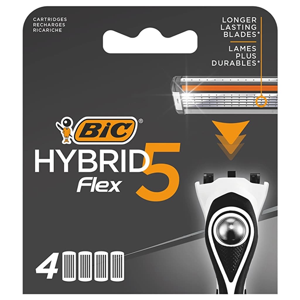 Bic ماكينة حلاقة بيك فليكس 5 الهجينة ذات 5 شفرات و4 خراطيش بديلة