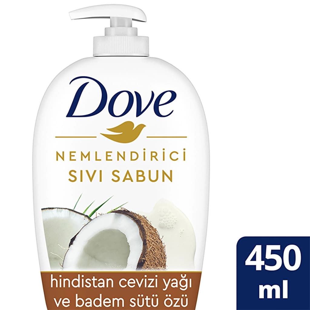 Dove صابون دوف السائل بخلاصة زيت جوز الهند وحليب اللوز 450 مل