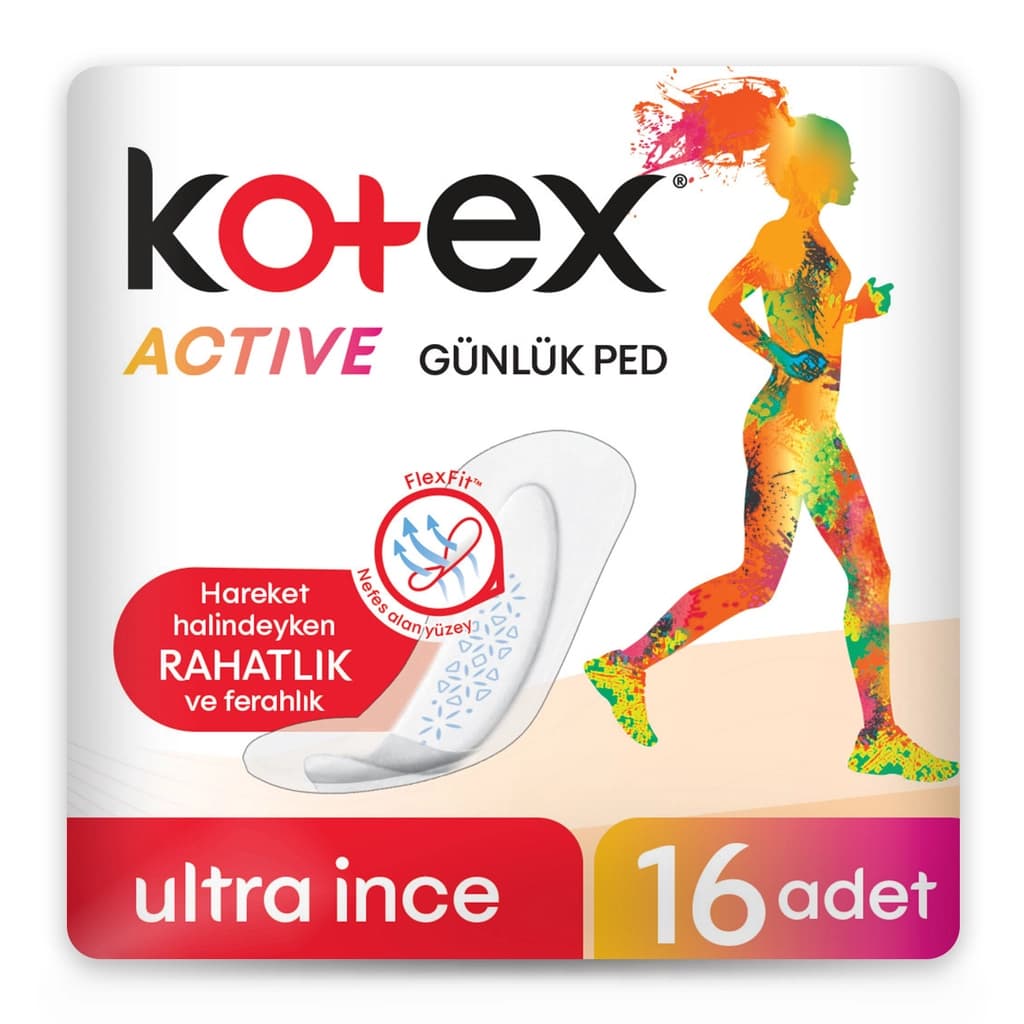 Kotex فوط كوتكس أكتيف الصحية فائقة الفعالية، 16 قطعة