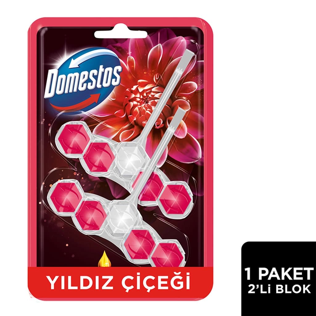 Domestos دومستوس منظف المرحاض أروما لوكس برائحة زهرة النجمة وفاكهة التنين 2 × 50 جرام