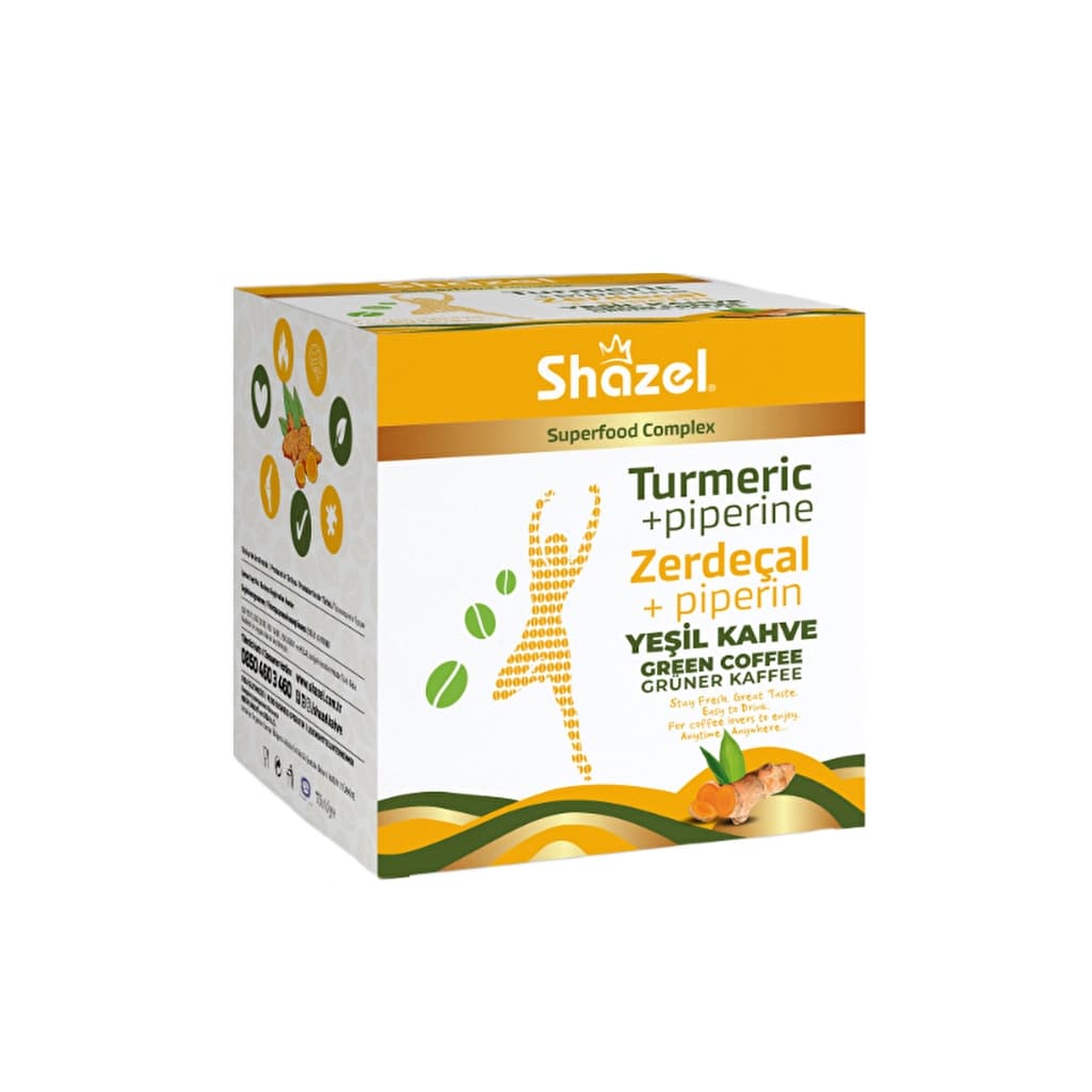 Shazel قهوة شازيل الخضراء بالكركم 1.84 جرام × 14