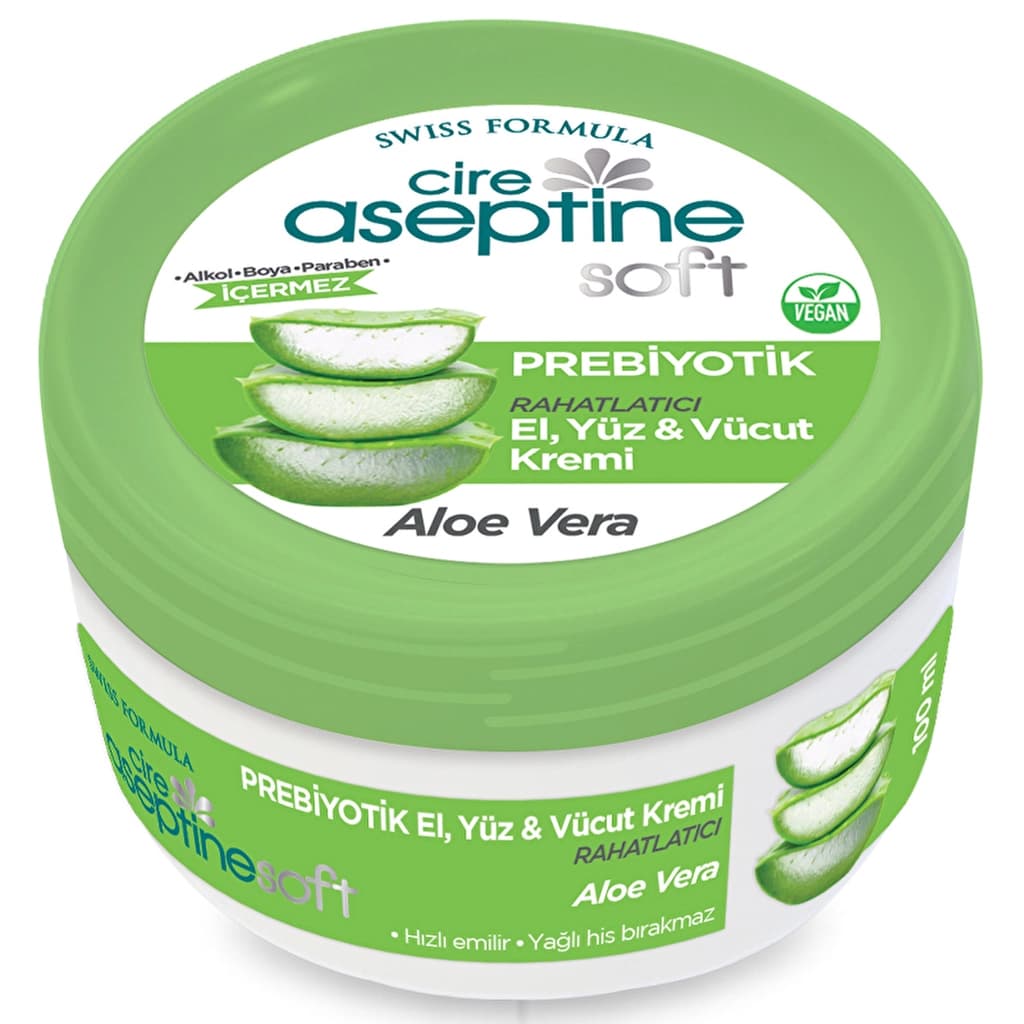 Cire Aseptine كريم سير أسيبتين سوفت بخلاصة الصبار البريبايوتيك 100 مل