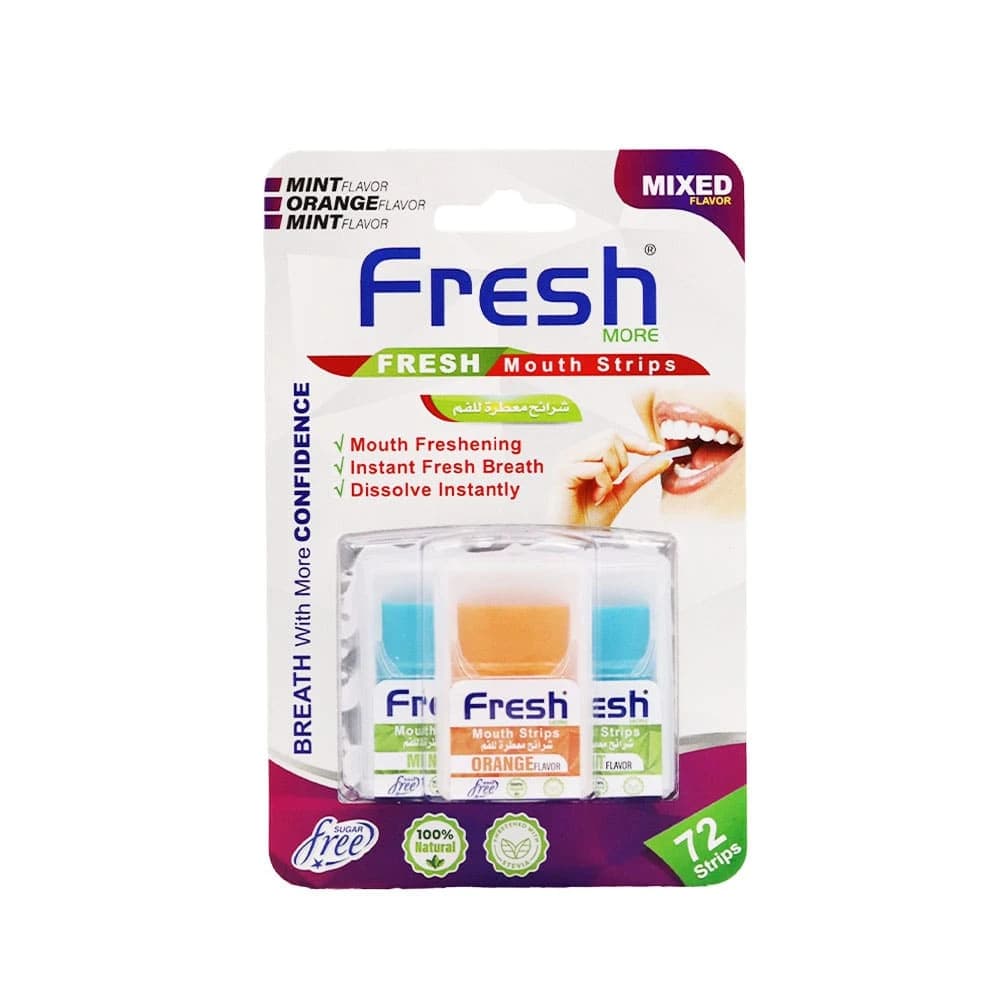 Fresh شرائح معطرة للفم  مور بنكهة النعناع والبرتقال من فريش 72 شريحة
