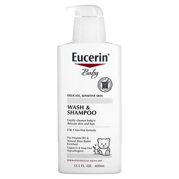 شامبو وغسول للأطفال، خالٍ من العطور، من يوسرين (400 مل) Eucerin