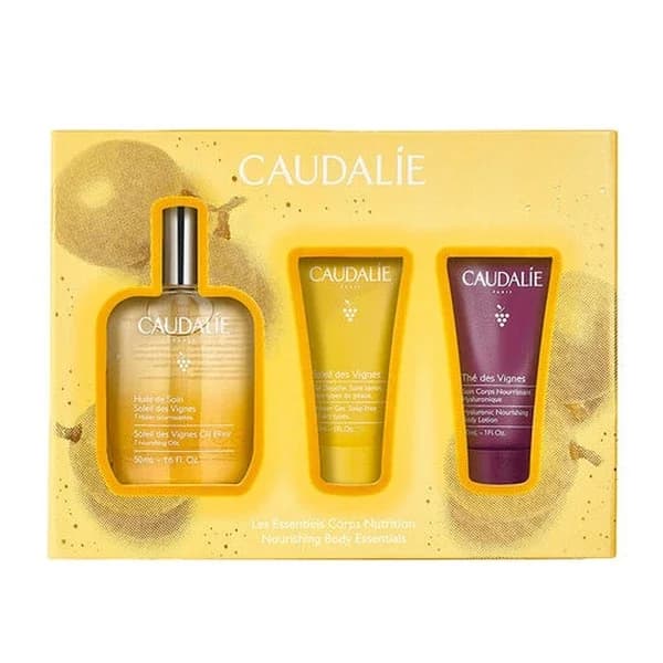 Caudalie مجموعة زيت كودالي سوليي دي فيني إكسير مزيج مغذي