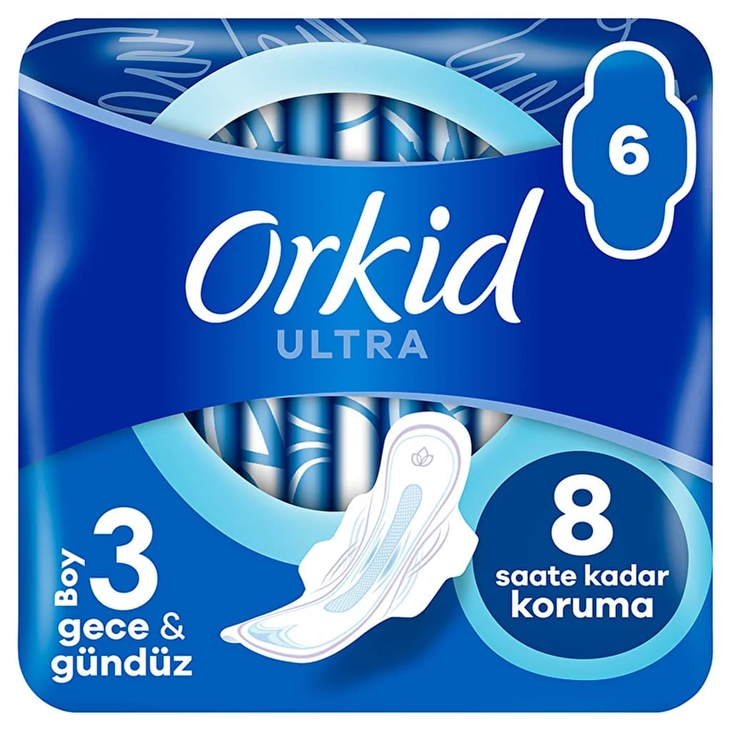 Orkid فوط أوركيد الصحية الليلية المجنحة (مقاس 3) 6 فوط