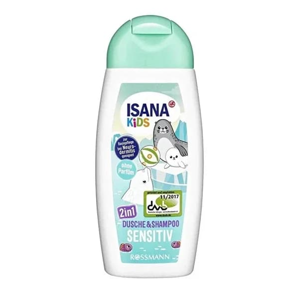 Isana شامبو وجل استحمام إيزانا للأطفال ٢ في ١، للبشرة الحساسة جدًا ٢٠٠ مل