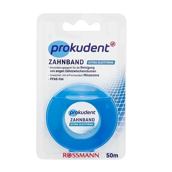 Prokudent شريط أسنان بروكيدنت مينت خيط تنظيف أسنان شمعي فائق الانزلاق، 50 متر