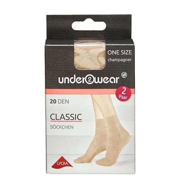 Underwear جوارب الكاحل بلون الشمبانيا زوجان بمقاس قياسي، ملاءمة مريحة