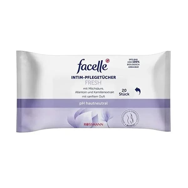 Facelle مناديل العناية بالمنطقة التناسلية الخارجية من فاسيل، 20 قطعة