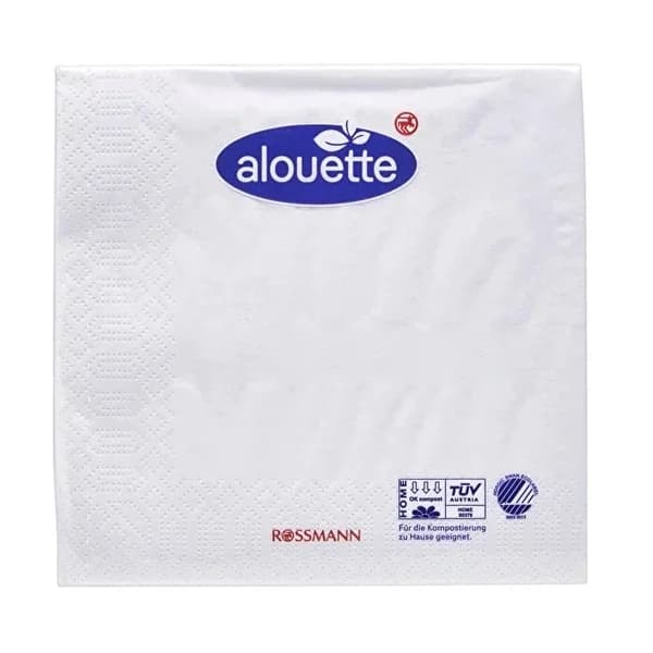 Alouette مناديل تقديم ألويت بيضاء 20 قطعة