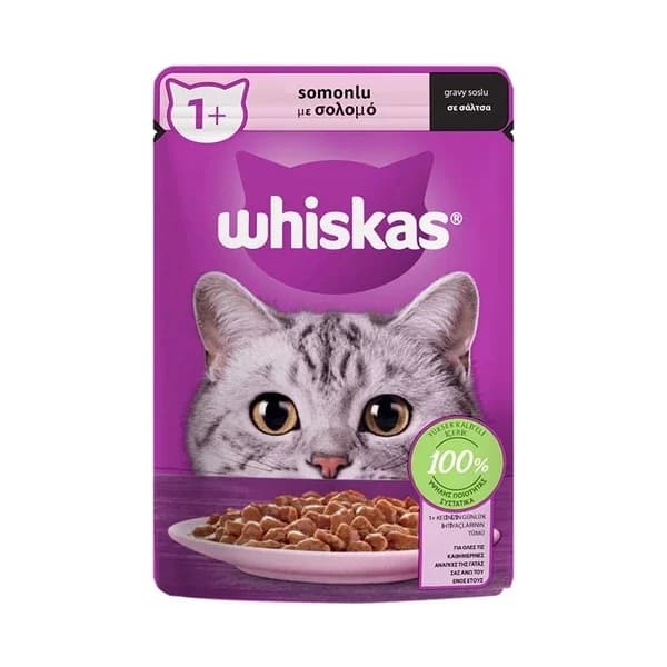 Whiskas طعام ويسكاس الرطب للسلمون 85 جرام