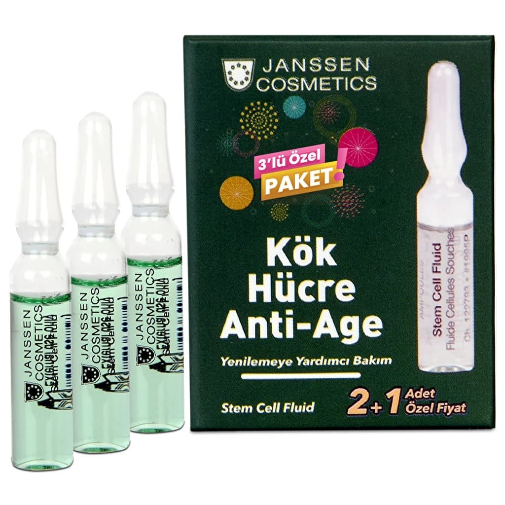 Janssen Cosmetics مجموعة جانسن كوزماتيكس من 3 أمبولات مضادة للشيخوخة بخلايا جذعية