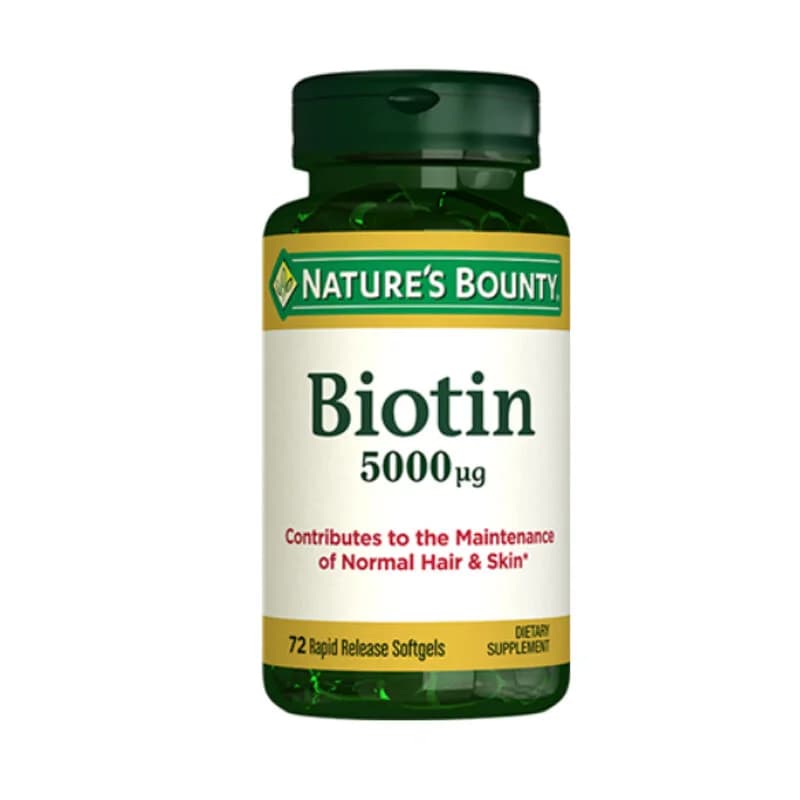 Nature's Bounty مكمل غذائي بيوتين ٥٠٠٠ ميكروغرام من نيتشرز باونتي، ٧٢ كبسولة