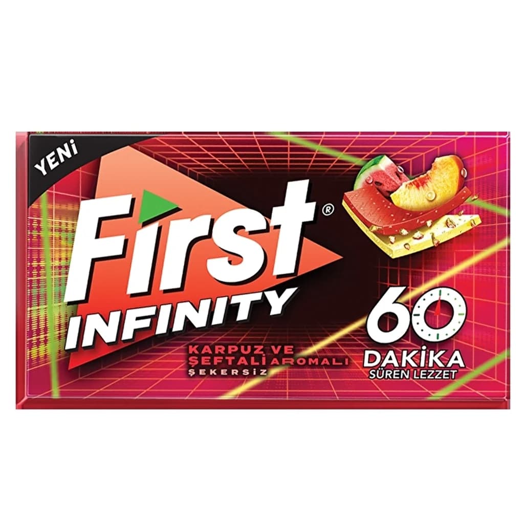 علكة بنكهة الخوخ والبطيخ 27 غ من فيرست First