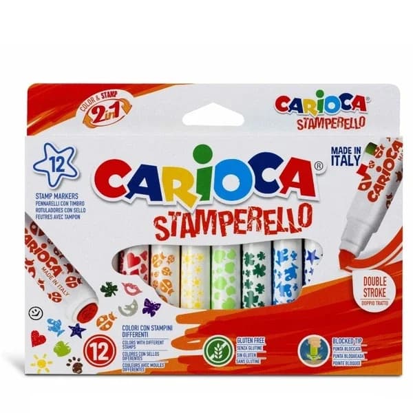 Carioca مجموعة من ١٢ قلم تلوين واستنسل من كاريوكا ستامبريلو