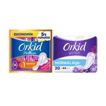 Orkid أوركيد بلاتينيوم إيكو عادي 14 قطعة + فوط يومية 20 قطعة