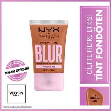 NYX كريم أساس بلور تينت سكين فيلتر إيفكت من نيكس بروفيشنال ميك أب، لون 14 تان متوسط