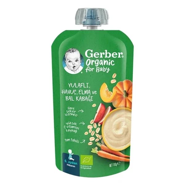 Gerber هريس الشوفان العضوي من جيربر، الجزر، التفاح، اليقطين، المانجو، 110 غرام